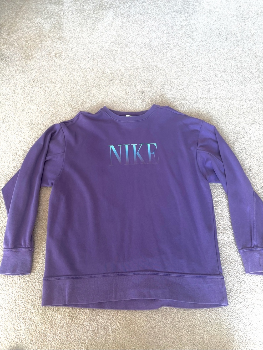 Nike Purple Crewneck Sweatshirt with Teal Logo